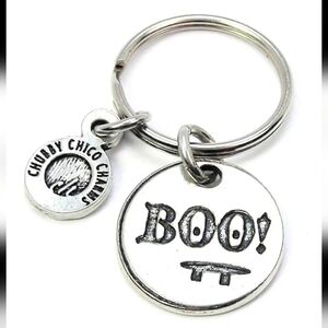 Pewter‎ Keychain Halloween Chubby Chico Charms BOO! Halloween Keyring NWT